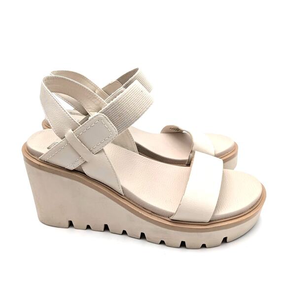 MIA Ciji Wedge Platform Slingback Sandal Open Toe Women's Ivory Size US9.5M EU40 - Picture 3 of 12